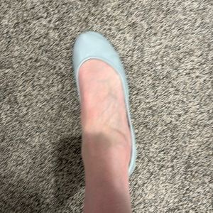 Tieks by Gavriell grey with teal outside soles in excellent condition